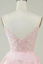 Cute Black A Line Sparkly Sequin Tiered Corset Short Homecoming Dress