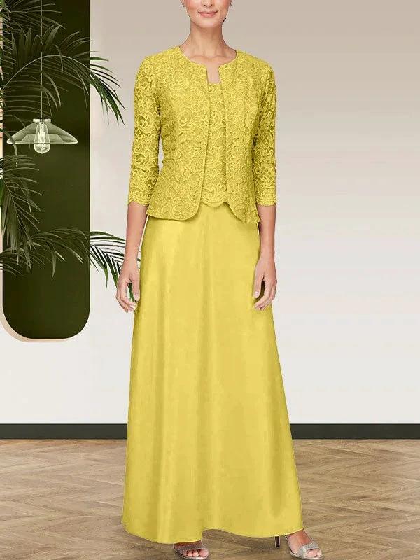 Glitter Lace & Satin Skirt Jacket Dress with Open Jacket