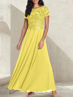 Charcoal Grey A-Line Scoop Long Mother of the Bride Dress With Beadings