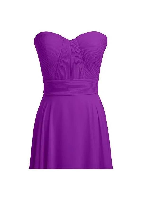 A-line Chiffon Bridesmaid Dress Floor Length Prom Evening Gown BD004