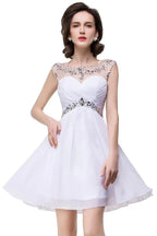 A-line Crystal Jewel Chiffon Party Dress