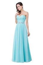 A-line Floor-length Ruffle Chiffon Sweetheart Bridesmaid Dresses