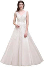 A-line Floor-length Tulle Bridesmaid Dress with Appliques