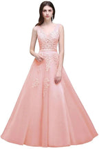A-line Floor-length Tulle Bridesmaid Dress with Appliques
