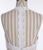 A-Line Halter Sleeveless Chiffon Long Beach Wedding Dress with Lace   WD304