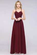 A-Line Halter V-Neck Sleeveless Bridesmaid Dress Ruffles Evening Swing Dress