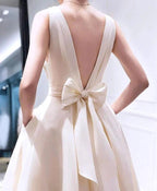 A-line High Low V Neck Short Prom Dress Homecoming Dress PG667