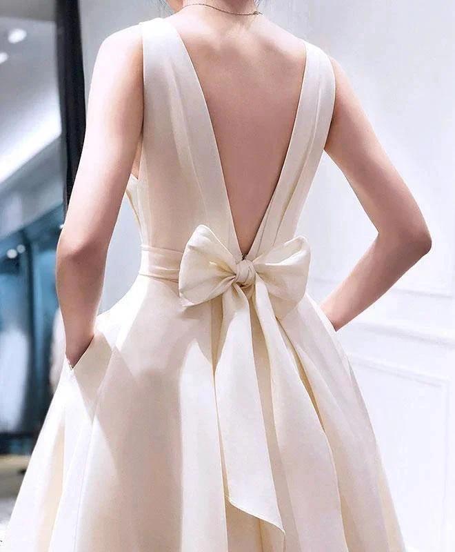 A-line High Low V Neck Short Prom Dress Homecoming Dress PG667
