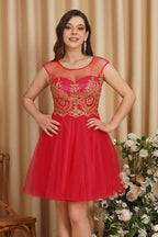 A-Line Lace Appliques Sweetheart Short Evening Dresses