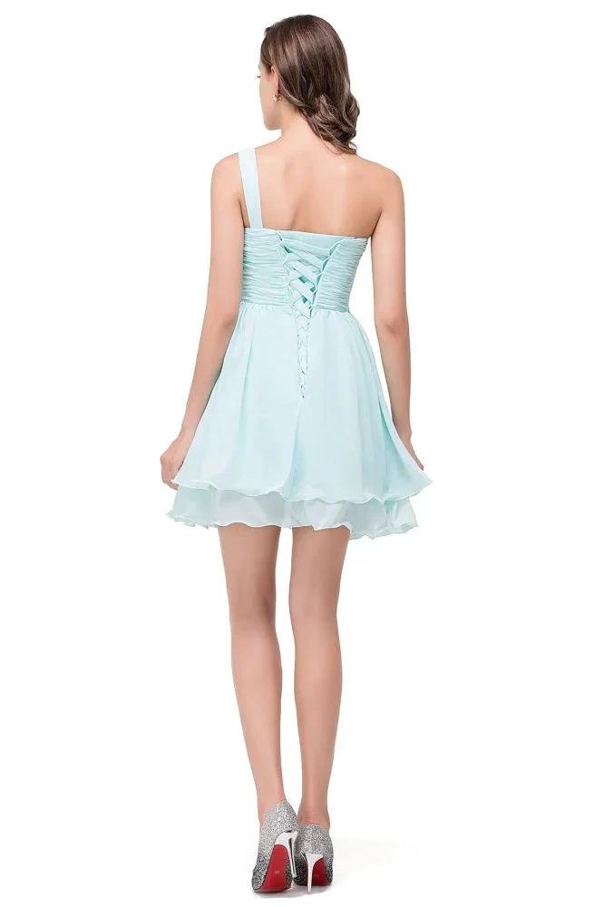 A-line One Shoulder Chiffon Homecoming Dress