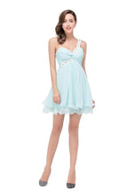 A-line One Shoulder Chiffon Homecoming Dress