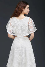 A-line Short Lace Crystal Homecoming Dress