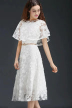 A-line Short Lace Crystal Homecoming Dress
