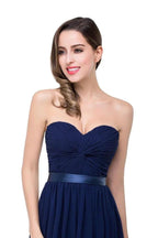 A-line Strapless Chiffon Bridesmaid Dress with Draped