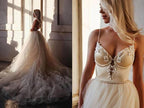 A-line  Straps Floor length Beading Wedding Dress Long Prom Dress WD538