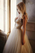 A-line  Straps Floor length Beading Wedding Dress Long Prom Dress WD538