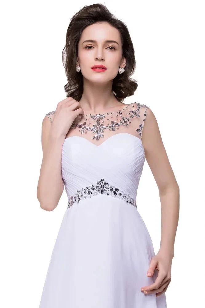 A-line Sweetheart Crystal Chiffon Evening Dress