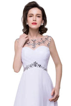 A-line Sweetheart Crystal Chiffon Evening Dress