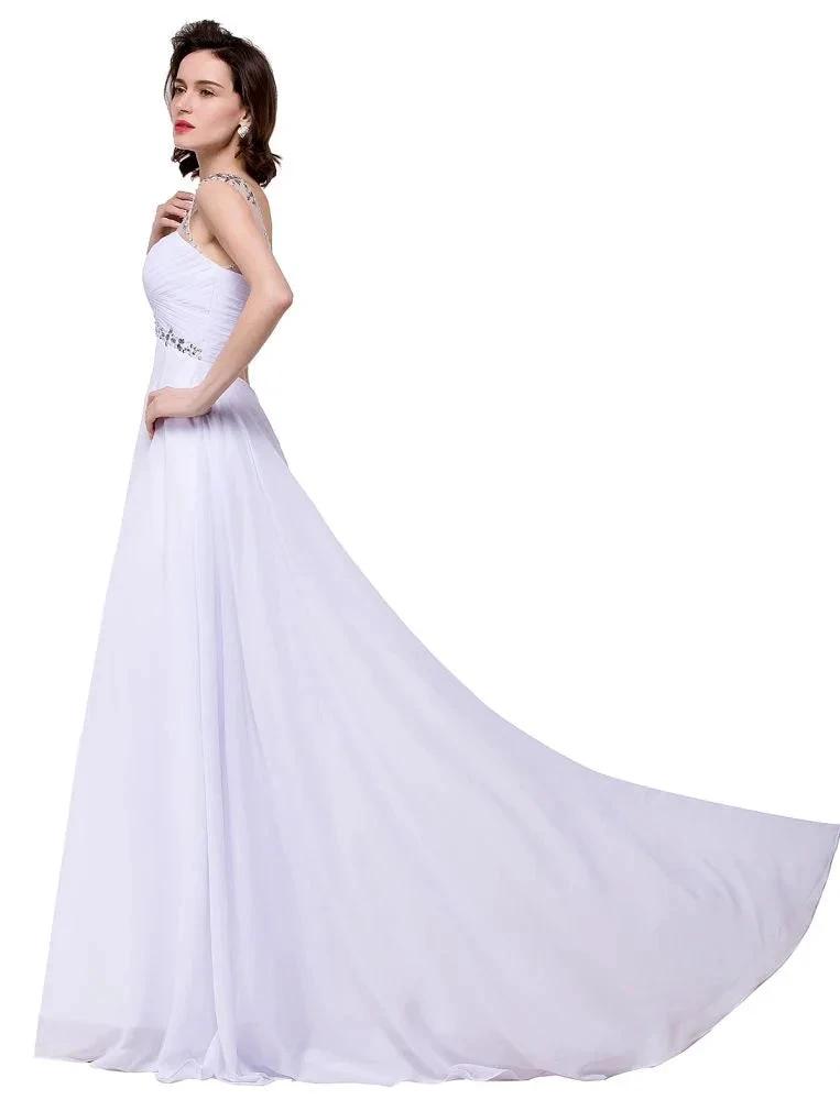 A-line Sweetheart Crystal Chiffon Evening Dress