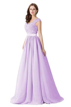 A-line V Neck Chiffon Bridesmaid Dress with Appliques