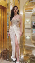 Sexy Sleeveless White Evening Dress,Formal Gown Y1245