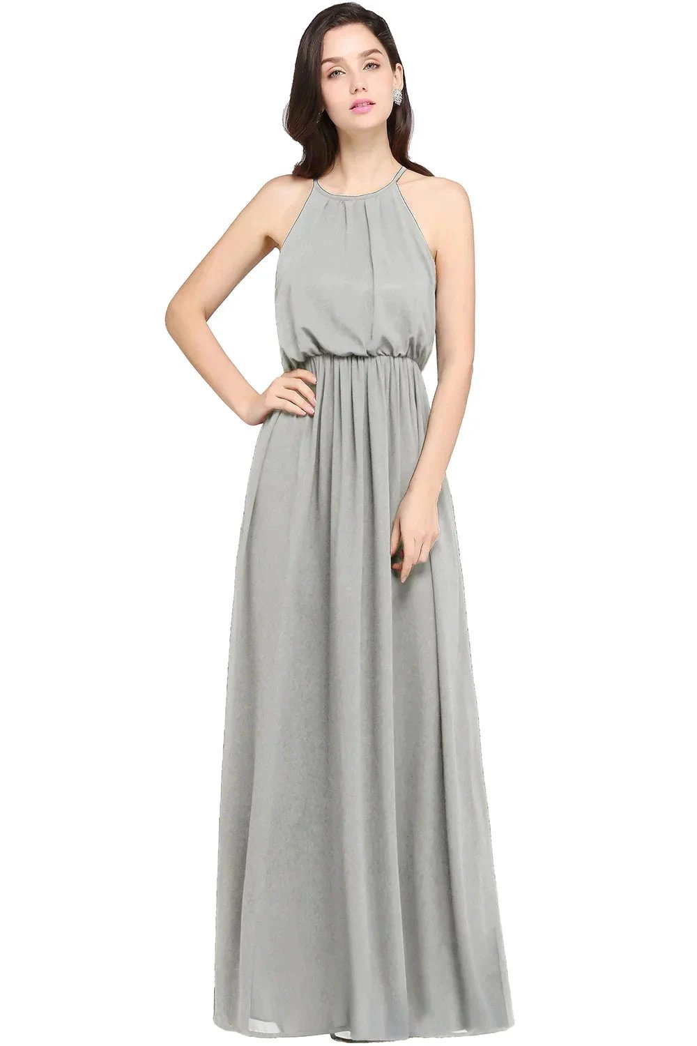 Amazing A-Line Scoop Sleeveless Chiffon Bridesmaid Dress