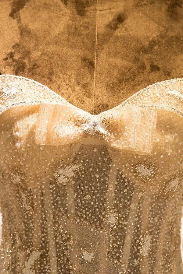 Amazing Strapless Cap sleeves Lace appliques Wedding Dress