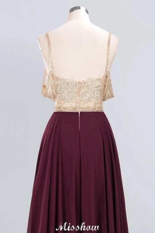 Appliques Spaghetti Straps Prom Dresses | A-Line Sleeveless Evening Dresses