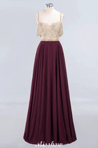 Appliques Spaghetti Straps Prom Dresses | A-Line Sleeveless Evening Dresses