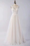 Awesome Appliques Tulle A-line Wedding Dress