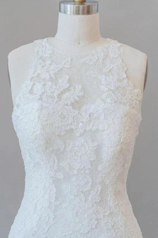 Awesome Illusion Lace Mermaid Elegant Wedding Dresses