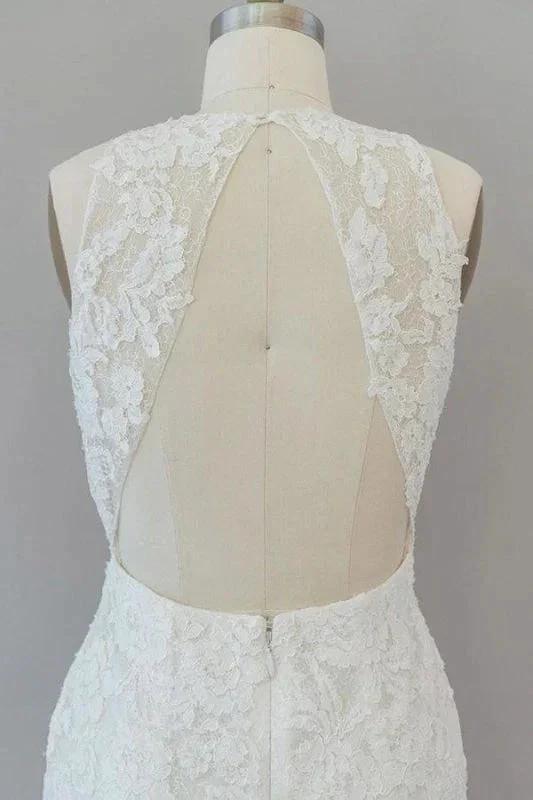 Awesome Illusion Lace Mermaid Elegant Wedding Dresses