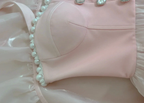 Simple Halter Pink Tulle Pearls Beaded High-Low Ruffles Homecoming Dress Party Dress Y8582