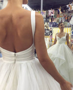 Ball Gown Elegant Floor Length Cascading Ruffles Tulle Wedding Dress  WD346