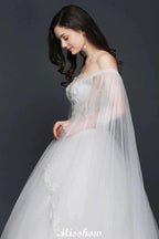Ball Gowns Appliques Straps Tulle Elegant Wedding Dresses