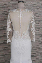 Beading Appliques Long Sleeve Mermaid Elegant Wedding Dresses