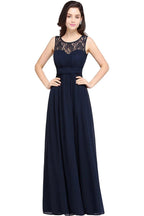 Beautiful A-Line Scoop Sleeveless Chiffon Bridesmaid Dresses