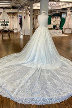 Beautiful A-Line Spaghetti Straps Appliques Wedding Dresses With Lace