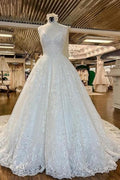 Beautiful A-Line Spaghetti Straps Appliques Wedding Dresses With Lace