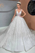 Beautiful Ball Gown Spaghetti Strap Wedding Dress With Beading