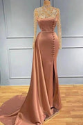 Beautiful evening dresses long with lace sleeves