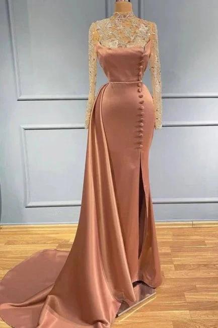 Beautiful evening dresses long with lace sleeves