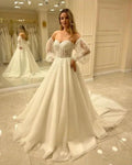 Beautiful Off-the-shoulder A-Line Wedding Dresses with Lace