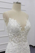 Best Spaghetti Strap Appliques Mermaid Elegant Wedding Dresses