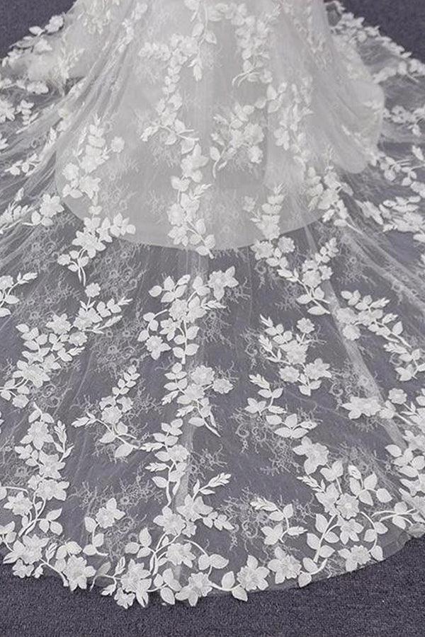 Best Spaghetti Strap Appliques Mermaid Wedding Dress