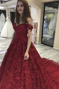 Bungudry Off-the-shoulder A-Line Wedding Dresses With Lace