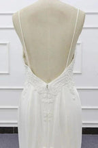 Chic Spaghetti Strap Beading Mermaid Elegant Wedding Dresses