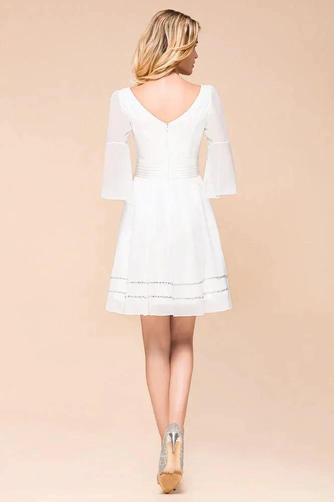 Chiffon Knee Length Simple Daily Casual Dress Beach Bridesmaid Dress