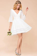 Chiffon Knee Length Simple Daily Casual Dress Beach Bridesmaid Dress