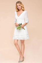 Chiffon Knee Length Simple Daily Casual Dress Beach Bridesmaid Dress